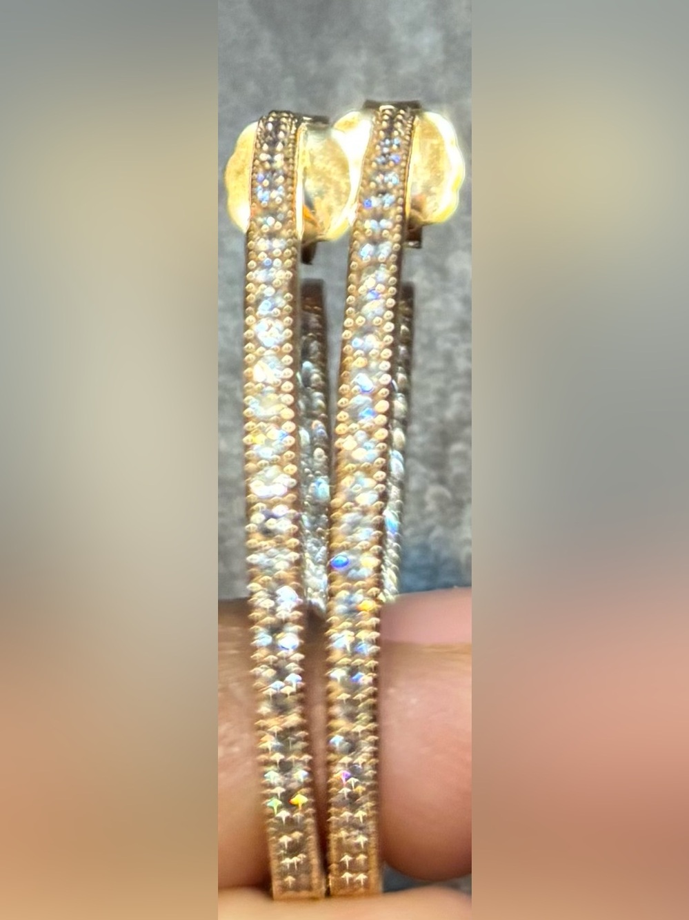 VINTAGE ESTATE SIGNED MILOR BRONZE ITALY 1 3/8" POST EARRINGS